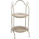 dekorative nostalgische Deko Etagere 2-stöckig rund...