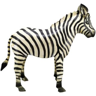 dekorative und ausgefallene Zebra-Figur als Metallfigur handbemalt