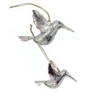 dekorativer Deko-Anhänger Baumanhänger als federleichter Colibri aus Metall in silber