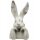 großer putziger origineller Osterhase als Büste Poly cremeweiß-grau matt gefleckte shabby Vintage Optik