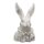 putziger origineller Osterhase als Büste mit Rüschenkragen Poly cremeweiß matt gefleckte shabby Vintage Optik