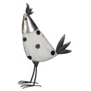 dekorative große Dekofigur Huhn oder Hahn Metall weiß schwarz mit silber oder gold shabby Optik 2 Motive zur Auswahl
