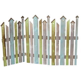 dekorativer farbiger Dekozaun Holz-Zaun Jäger-Zaun 3 Elemente zum klappen  - ca. 120 cm lang x 75 cm hoch in verschiedenen Mengen