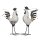 dekorative große Dekofigur Huhn oder Hahn Metall weiß schwarz mit silber oder gold shabby Optik 2 Motive zur Auswahl