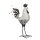 dekorative große Dekofigur Huhn oder Hahn Metall weiß schwarz mit silber oder gold shabby Optik 2 Motive zur Auswahl