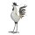 dekorative große Dekofigur Huhn oder Hahn Metall weiß schwarz mit silber oder gold shabby Optik 2 Motive zur Auswahl
