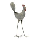 dekorative Gartendeko als Hahn und Huhn zum bepflanzen Metall grau shabby Optik