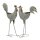 dekorative Gartendeko als Hahn und Huhn zum bepflanzen Metall grau shabby Optik