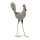 dekorative Gartendeko als Hahn und Huhn zum bepflanzen Metall grau shabby Optik