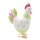 dekoratives frühlingshaftes buntes Figurenset Hahn Boris und Huhn Bea Metall bemalt