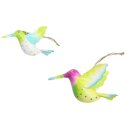 dekorativer Deko-Anhänger federleichter Baumanhänger als farbenfroher Colibri aus Metall in verschiedenen Farben im 2-er Set